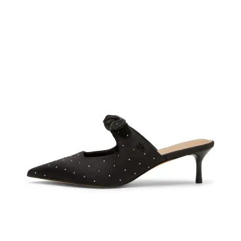 CHARLES&KEITH Composite Sole Closed Toe Slippers 5.5cm Women's BLACK TEXTURED Black Textured