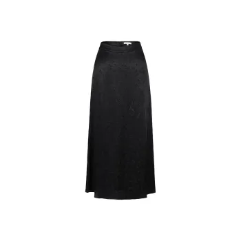 JZ. ANNAKRO Casual Long Skirt Women's Plain Black