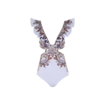 Zimmermann Ottie Ruffled One Piece Swimsuit