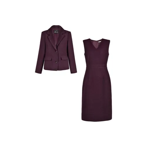 DIFFIE RIEGER Skirt Set Women's Dark Reddish Purple