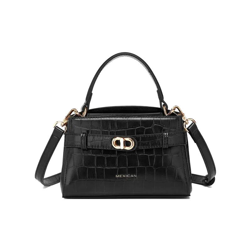 MEXICAN PU Handbag, One Shoulder, Crossbody Bag Women's Ecru/Silver/Black-10