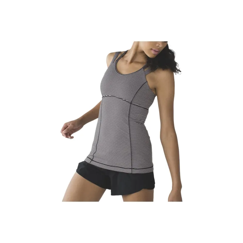 Lululemon Happy Strappy Sport Vests Women's Black Stripes-0