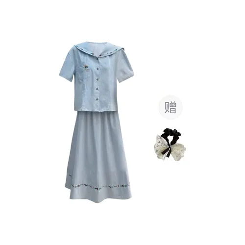 PAVEA Two Piece Skirt Sets Women's