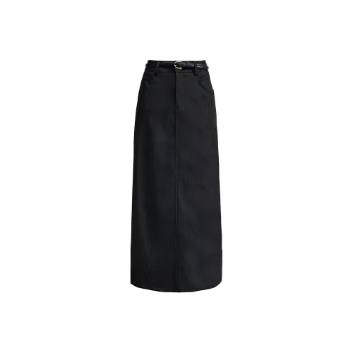 Eggka Casual Long Skirts Women's Black