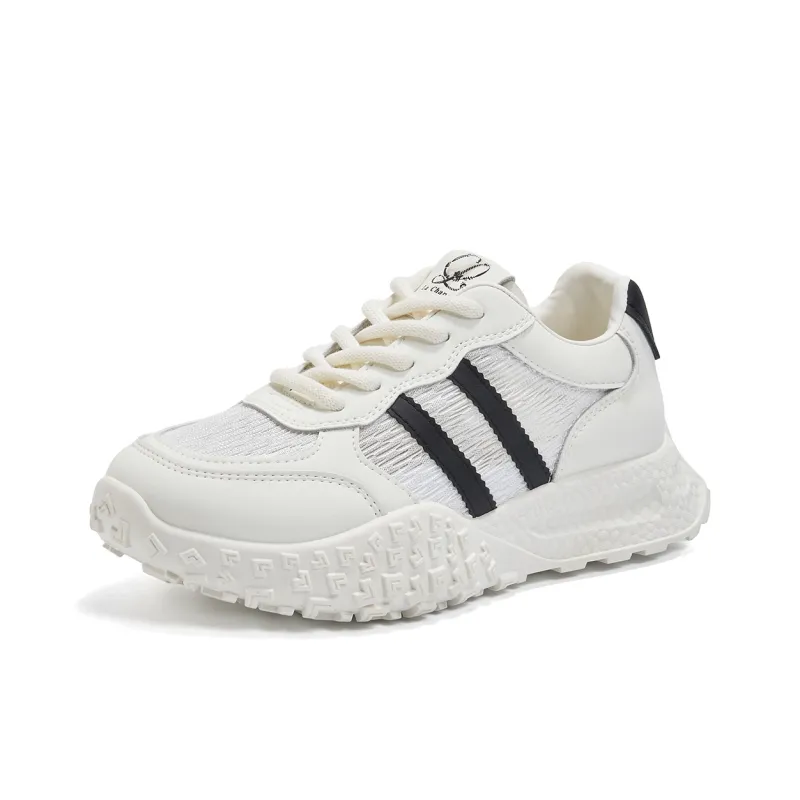 La Chapelle Slip Resistant, Abrasion Resistant, Breathable, Lightweight Low Top Casual Shoes Women's White Black-0