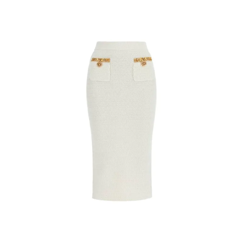 Self portrait Lurex Knitted Midi Skirt-0