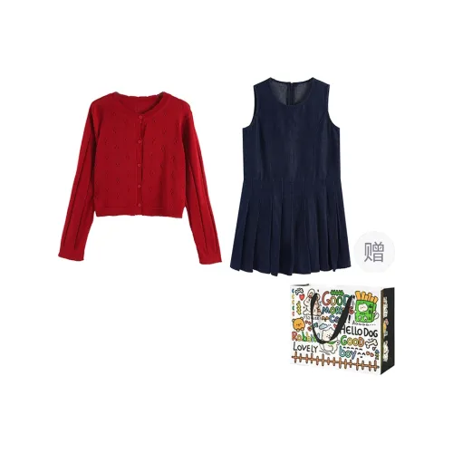 Dippanis Skirt Set Women's Red Top/Tank Dress