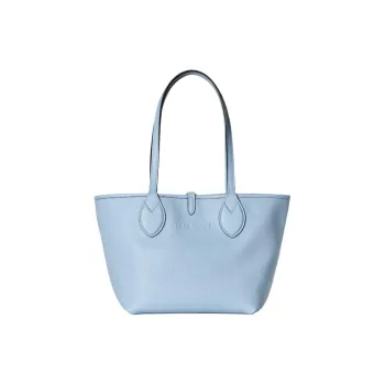 GUCCI Grain Leather With GG Canvas Tote Bag, Shopping Bag, Shoulder Bag, Handbag Small Size Women's Sky Blue