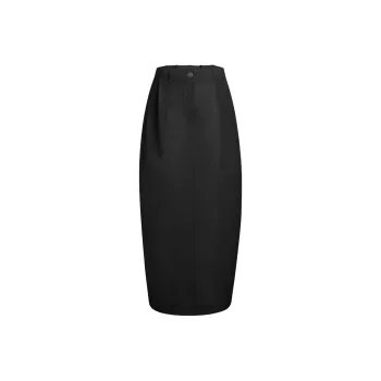 KHAITE SS25 Lucian Skirt Casual Long Skirt Women's BLACK/Black