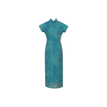 Clothes Cut By Time Cheongsam Women's Dark Cyan