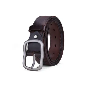 PIERRE CARDIN Top Grain Cow Leather Belts Men's Coffee/Black 3.8cm