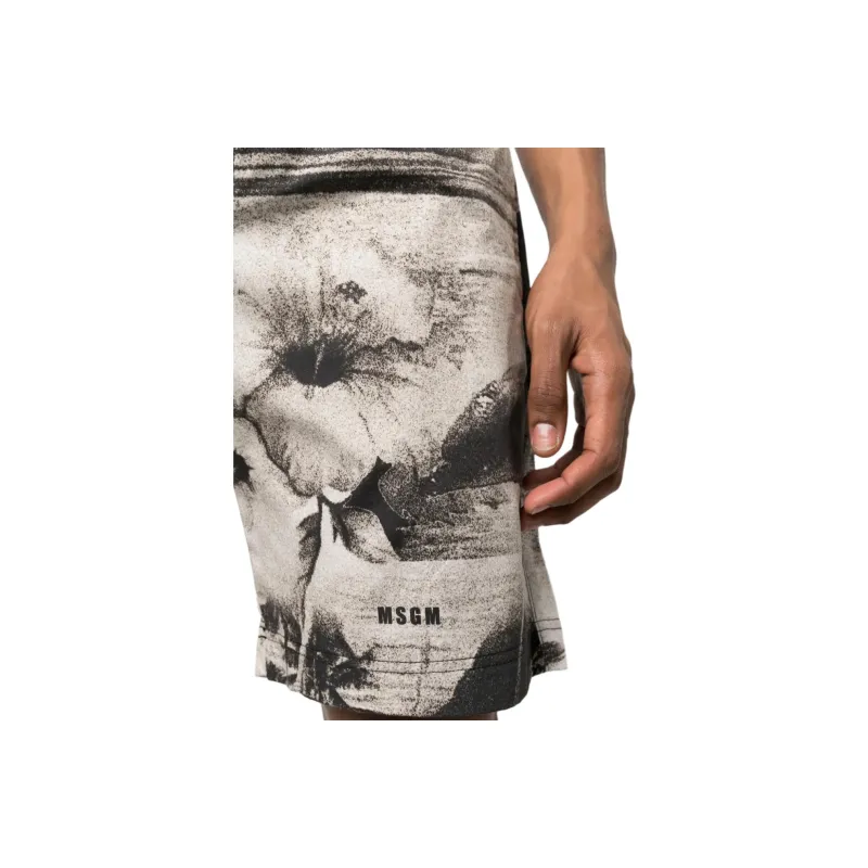 MSGM Graphic Printed Bermuda Shorts-4