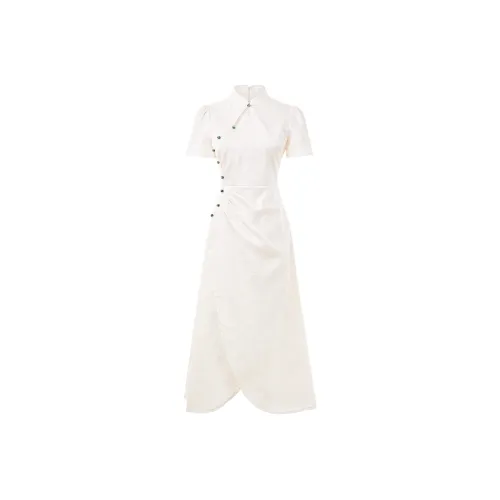 Blovelan Cheongsam Women's Moonlight Apricot Dress