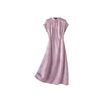 IHIMI Cheongsam Women's Phoenix Hyacinth Purple