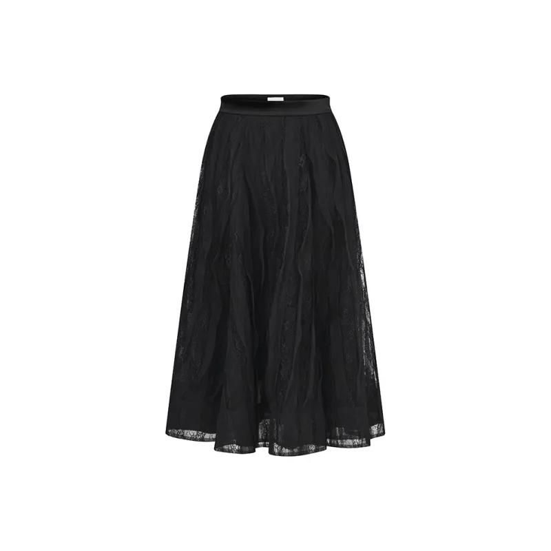 RARE Casual Long Skirts Women's Black-0