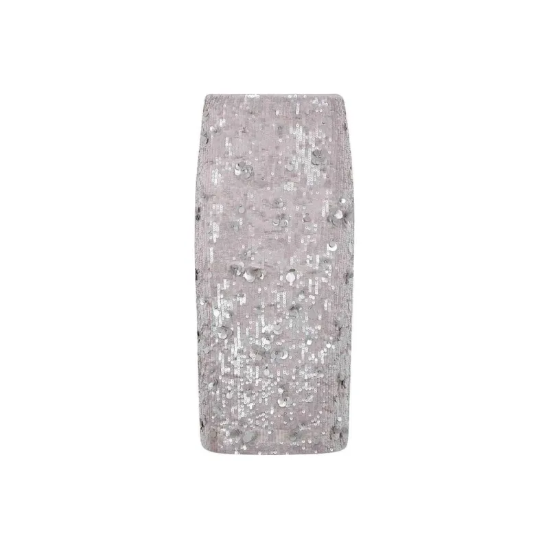 PAROSH Casual Long Skirts Women's Gray-0