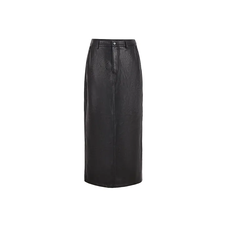 URBAN REVIVO Casual Long Skirts Women's Black-0