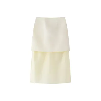 VIKTORIACHAN Casual Long Skirts Women's White