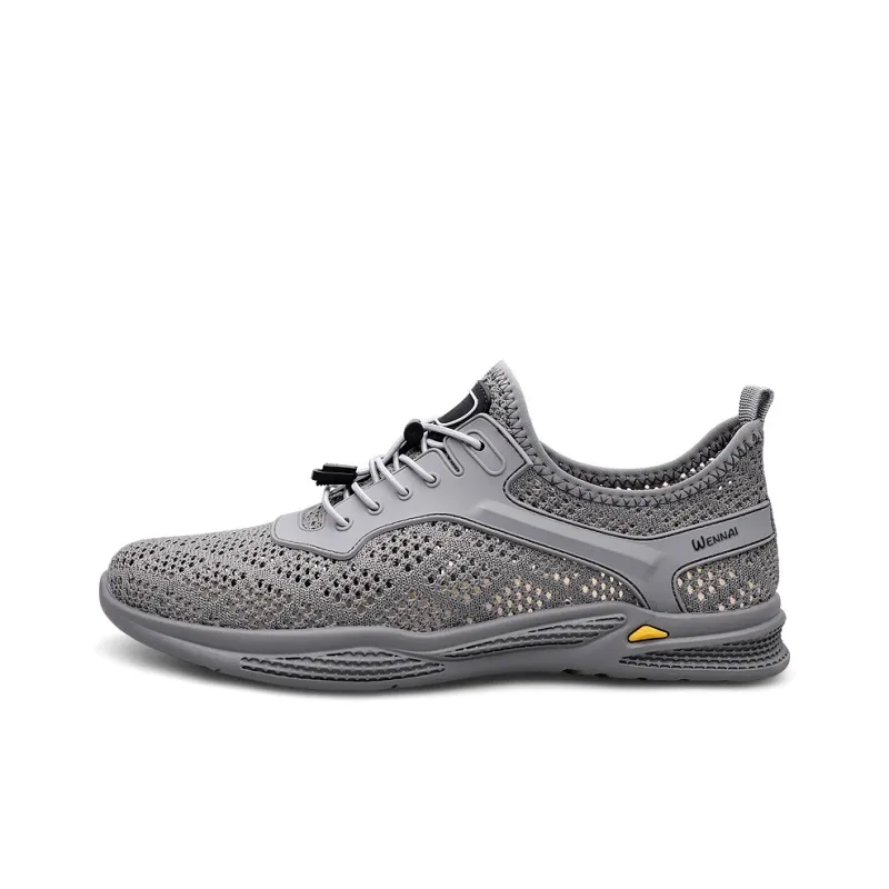 Wen Nai Abrasion Resistant Slip Resistant Breathable Lightweight Low Top Casual Shoes Men's Gray-0