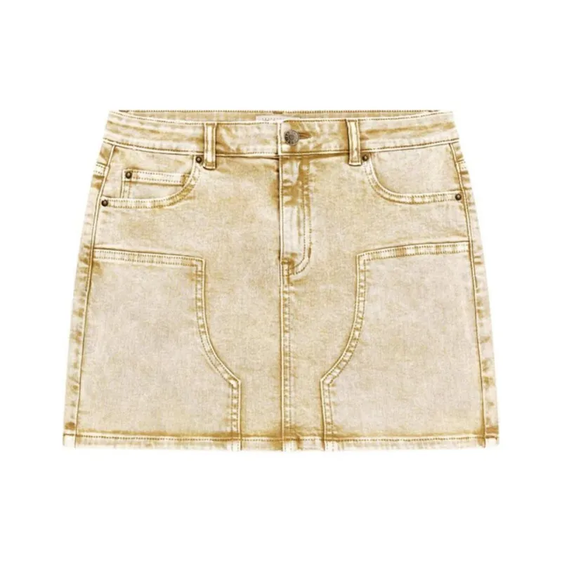 GUESS Denim Short Skirts Women's Yellow-0