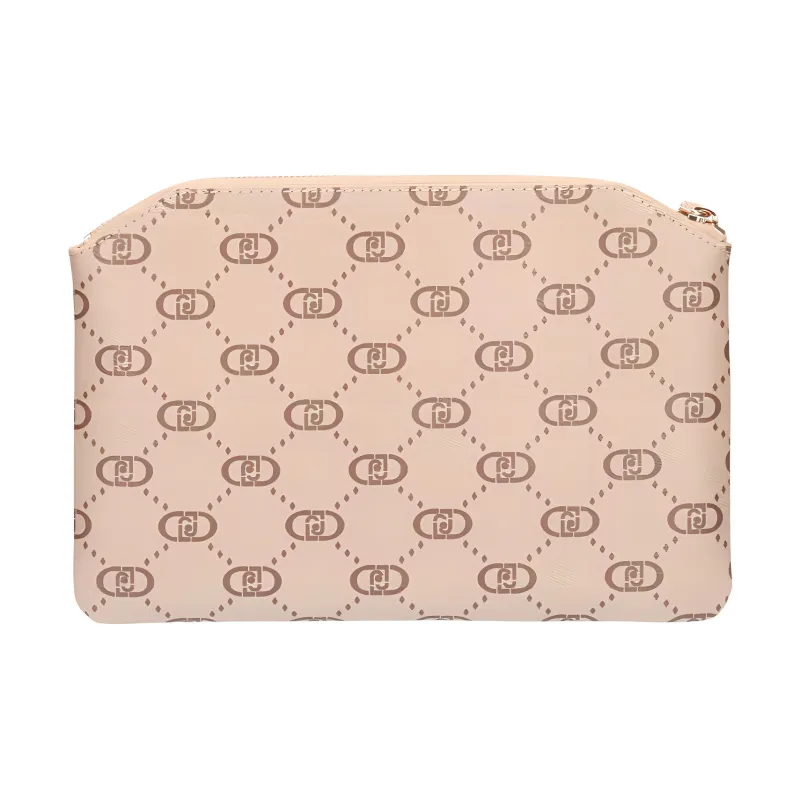 LIU·JO Artificial Leather Clutch Women's Taupe & Beige-1