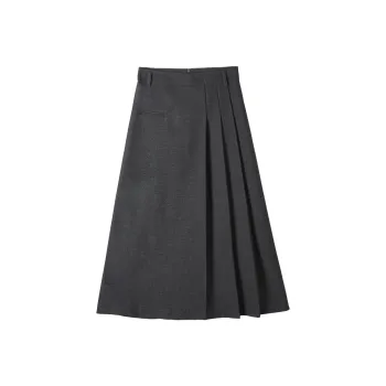 HIPPIEMISS Casual Long Skirts Women's Gray