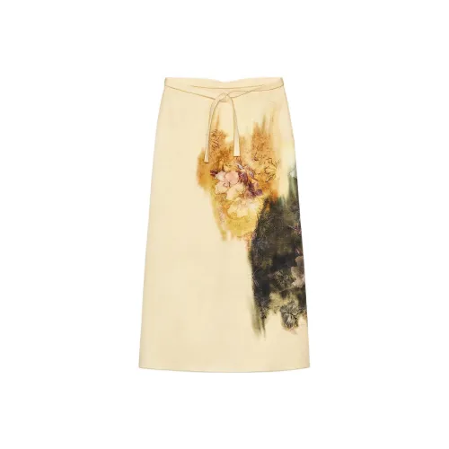 ZARA ZW Series Casual Long Skirt Women's Print
