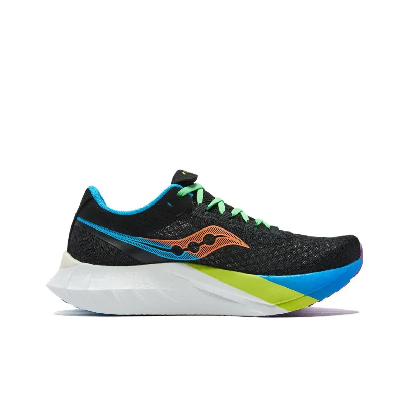Saucony Endorphin Pro 4 Cushioning, Wear Resistant Low Top Running Shoes Unisex Black Blue FUTURE BLACK-1