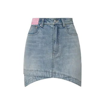 ANN ANDELMAN Denim Short Skirts Women's Blue