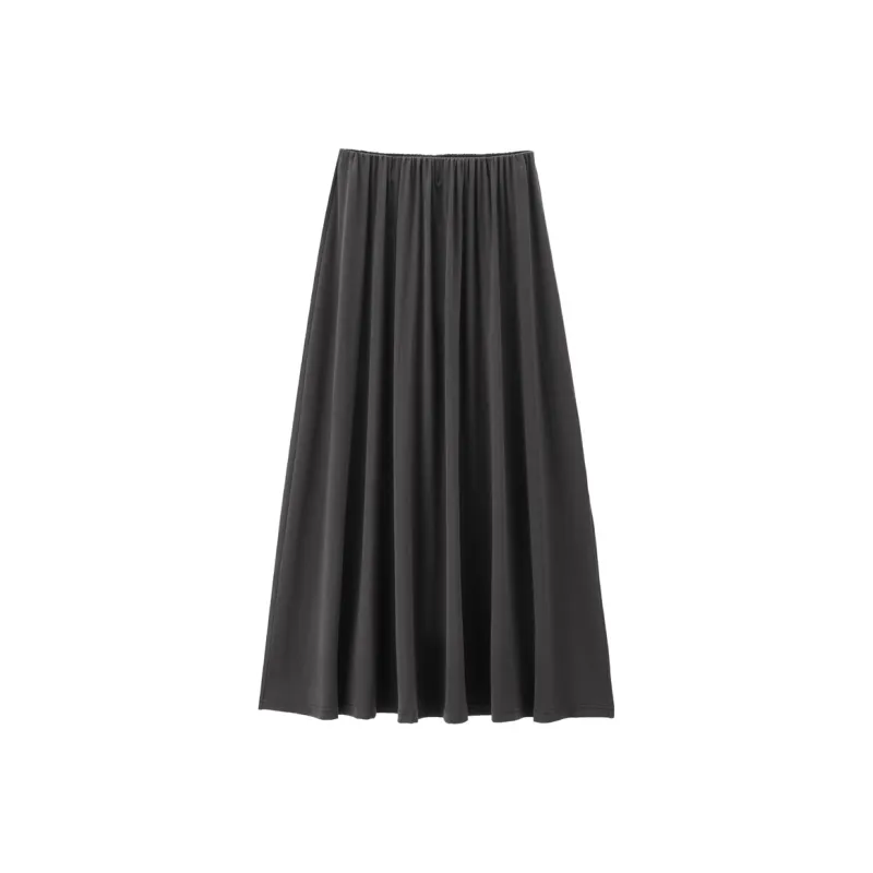 UNIQLO Casual Long Skirt Women's Meteorite Gray-0