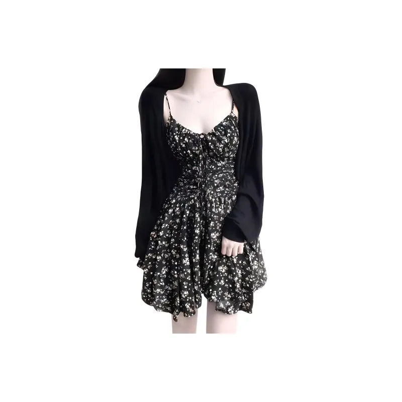 Flowers In Water Skirt Set Women's-0