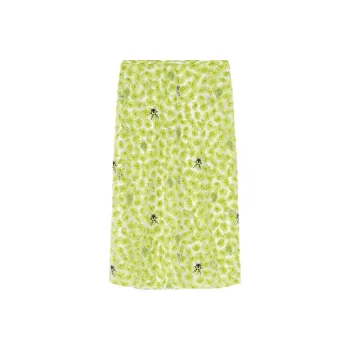 VERSACE Strawberry Garden Devoré Pencil Skirt