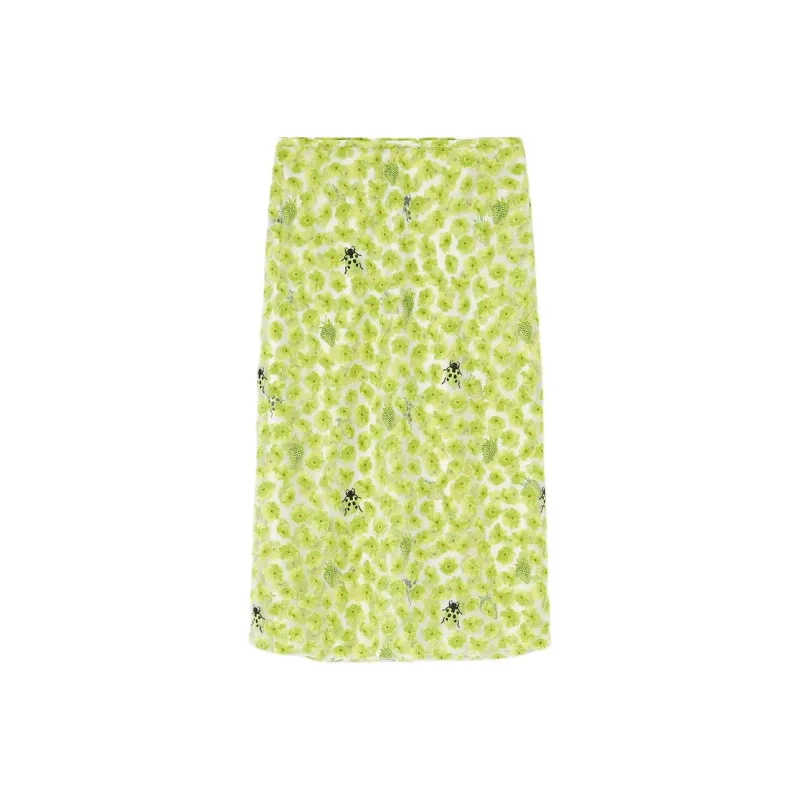VERSACE Strawberry Garden Devoré Pencil Skirt-0