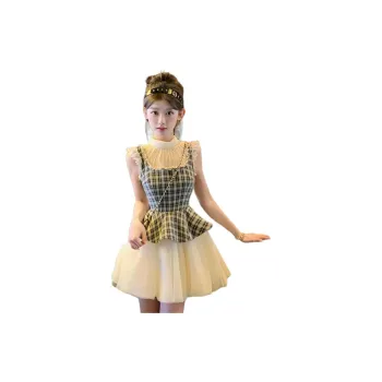 FLIM Sleeveless Dresses Women's Black White Plaid