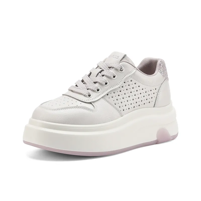 FIVE PLUS Anti Slip And Wear Resistant Height Increasing Low Top Skateboard Shoes Women's-7