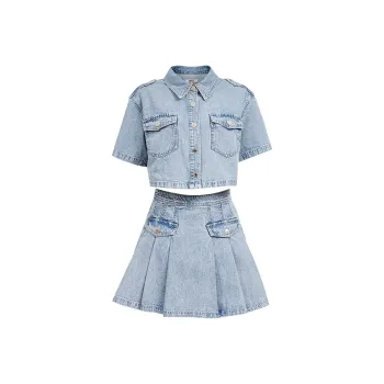 ONLY Skirt Set Women's Washed Denim Blue
