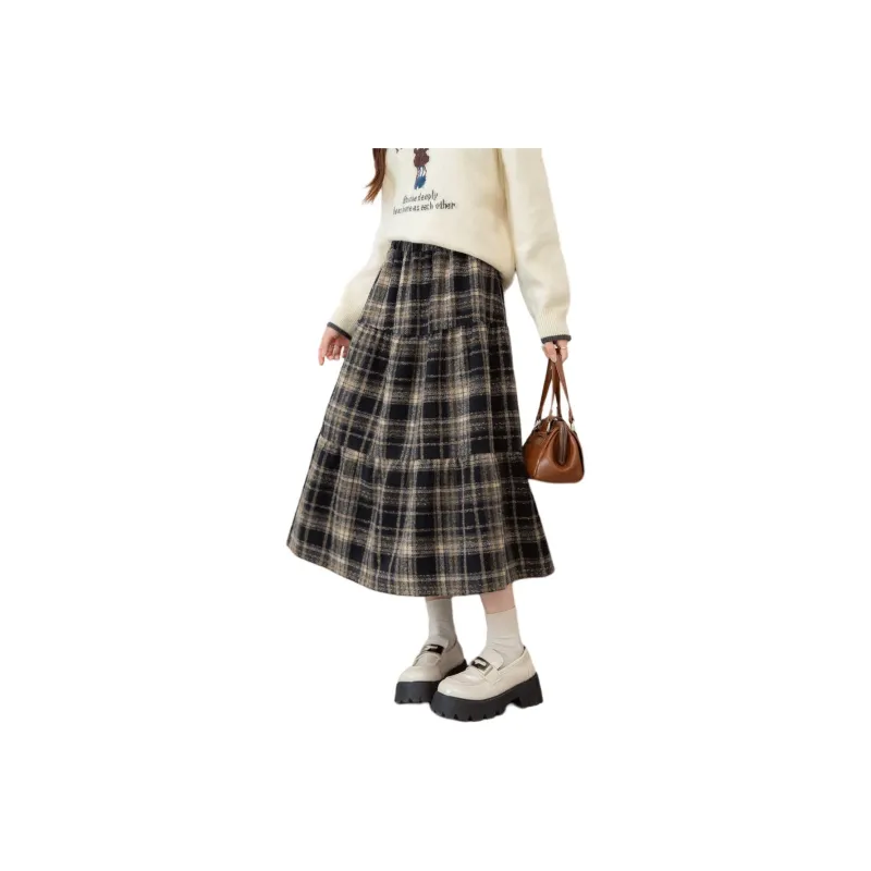 Tonlion Casual Long Skirts Women's Navy Blue-0