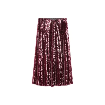 ZARA Valentine's Day Collection SS25 Casual Long Skirts Women's Red