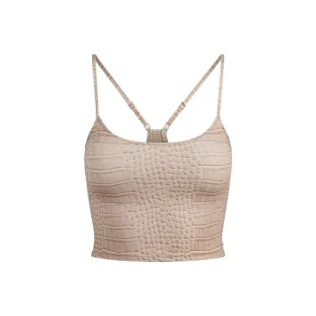 SKIMS SS25 SIGNATURE SWIM CAMI TOP Bikini Women's DUNE CROCODILE PRINT/Sand Dune Crocodile Print