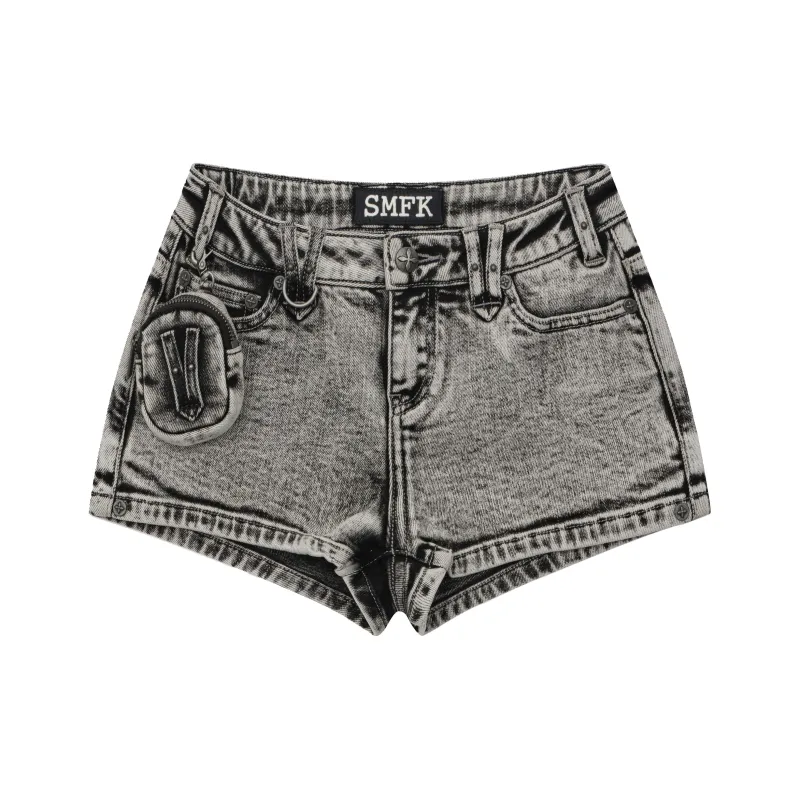 SMFK Denim Shorts Women's Concrete Gray-0