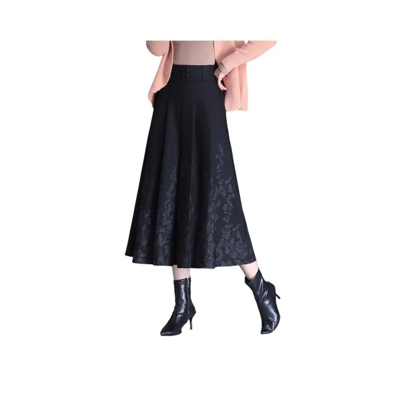 La Chapelle Casual Long Skirt Women's Black-0