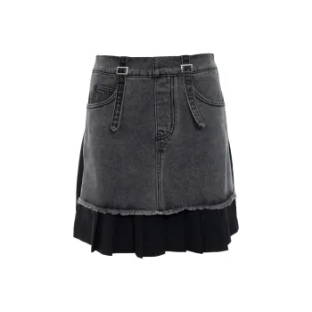 JESSYLINE Denim Short Skirts Women's Black