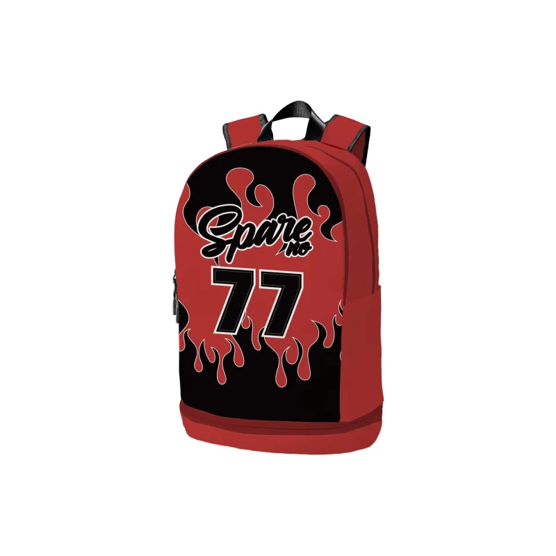 Spare No Pains. Polyester Backpack Unisex Red-1
