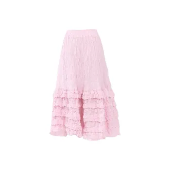Rose Casual Long Skirt Women's Pink