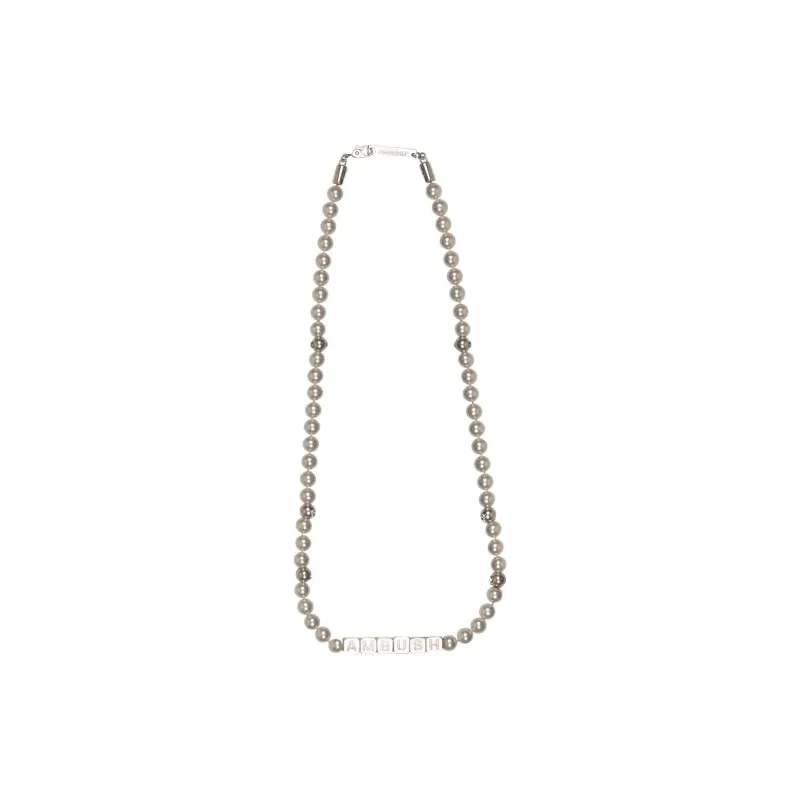 AMBUSH Letterblock Embellished Necklace-1