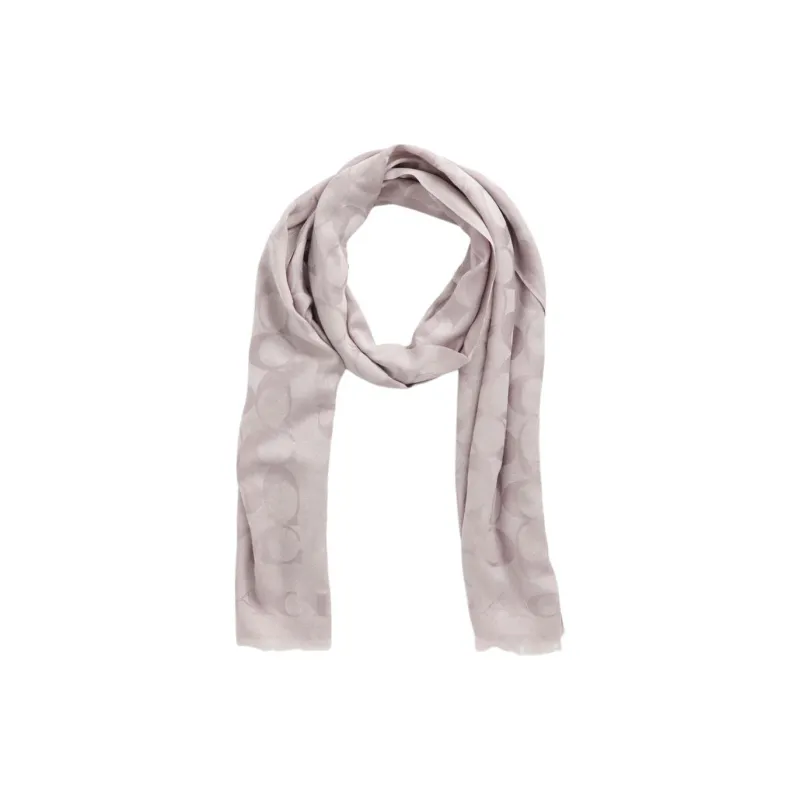 COACH Cotton, Silk Shawls Unisex Gray-0