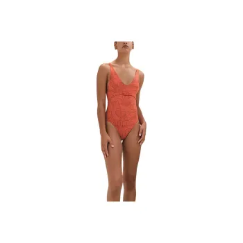 HERMES One piece Swimsuit Women's Orange Coral Color