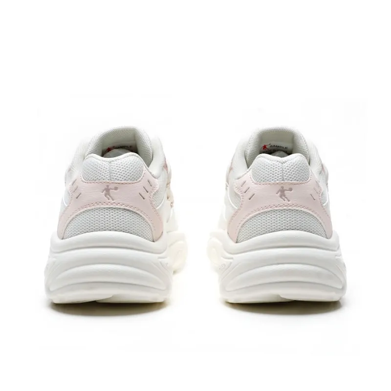 QIAODAN Dry Anti Slip Wear Resistant Low Top Casual Shoes Women's White Pink-4