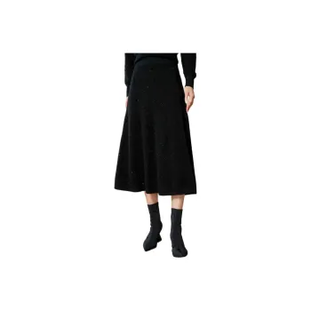 MIHUANG Casual Long Skirts Women's Black Pearl Lens
