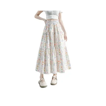 Flowers In Water Casual Long Skirt Women's